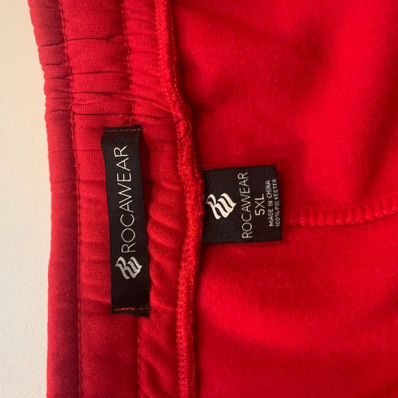 Big and Tall Men's Red Sweat Shorts - Picture 3 of 3